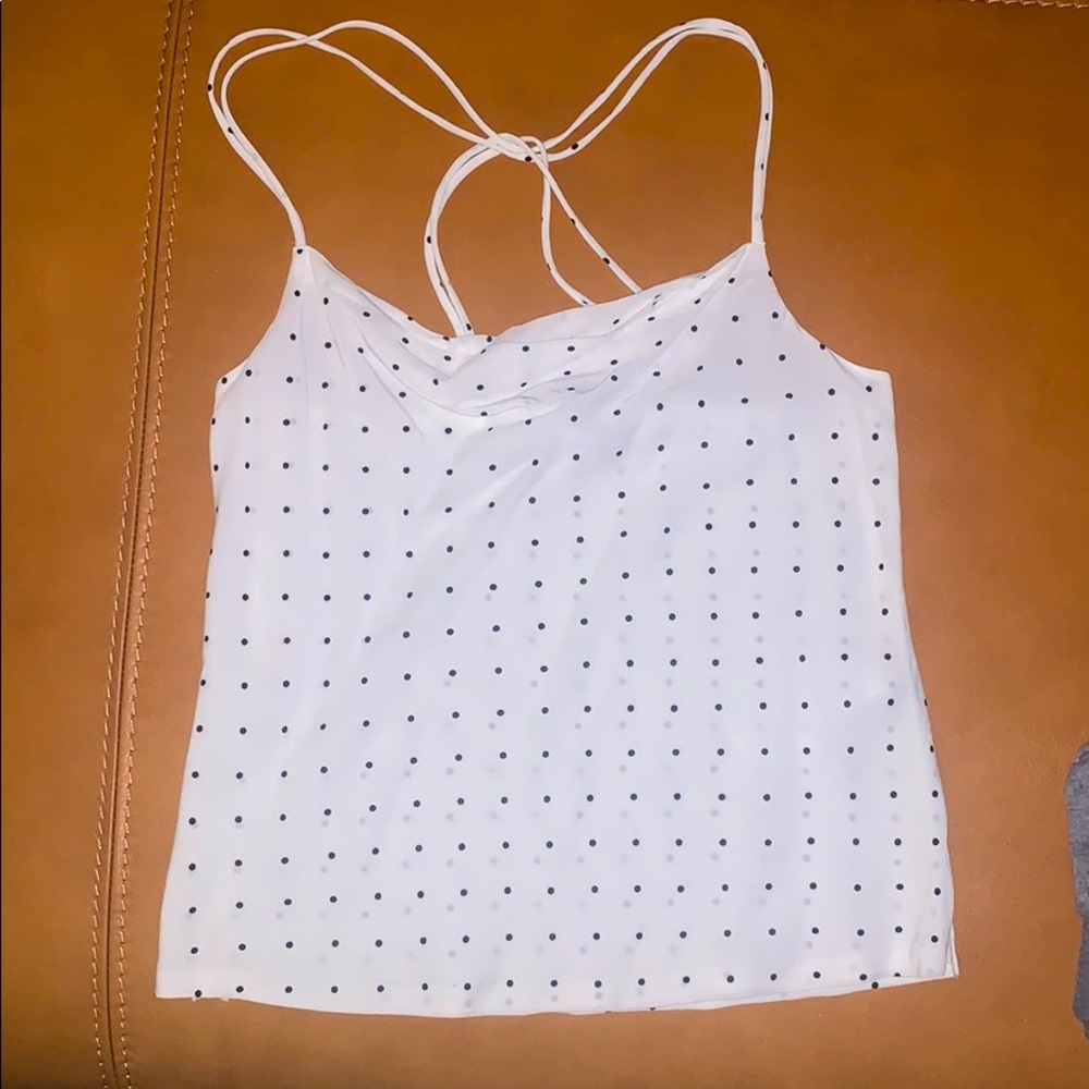 White with black polka dots tank top